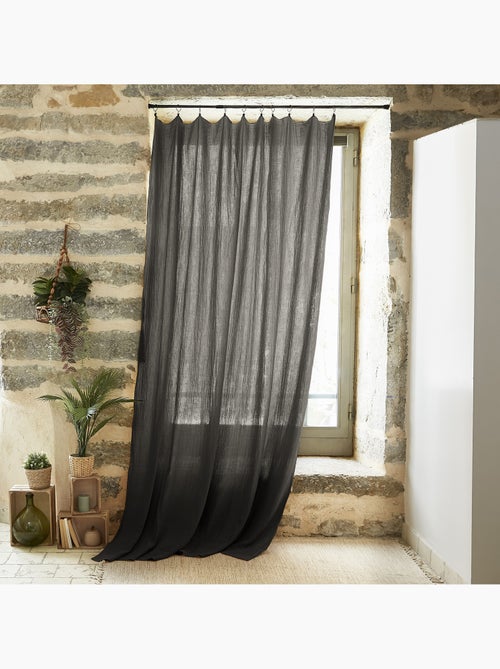Rideau ajustable + 8 anneaux pince collection Gaia - Kiabi Rideau ajustable + 8 anneaux pince collection Gaia - Kiabi