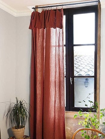 Rideau ajustable + 8 anneaux pince collection Gaia