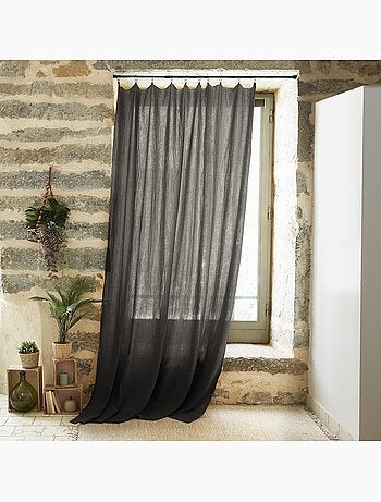 Rideau ajustable + 8 anneaux pince collection Gaia