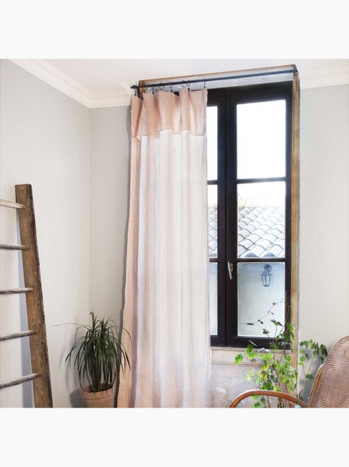 Rideau ajustable + 8 anneaux pince collection Gaia - Kiabi