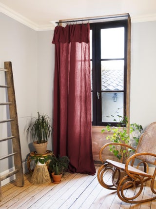 Rideau ajustable + 8 anneaux pince collection Gaia