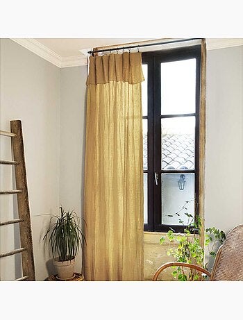 Rideau ajustable + 8 anneaux pince collection Gaia