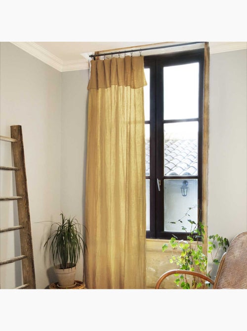 Rideau ajustable + 8 anneaux pince collection Gaia - Kiabi