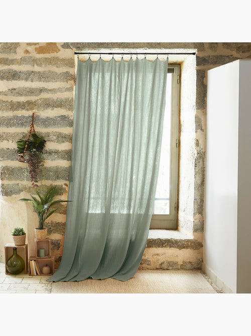 Rideau ajustable + 8 anneaux pince collection Gaia - Kiabi Rideau ajustable + 8 anneaux pince collection Gaia - Kiabi
