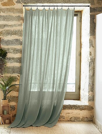 Rideau ajustable + 8 anneaux pince collection Gaia