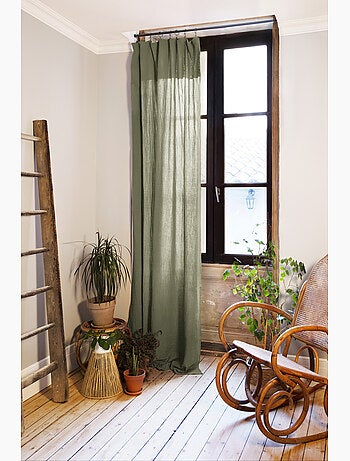 Rideau ajustable + 8 anneaux pince collection Gaia