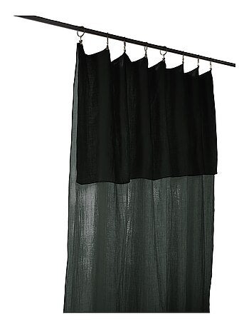 Rideau ajustable + 8 anneaux pince collection Gaia