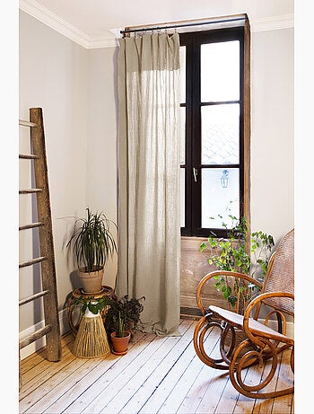Rideau ajustable + 8 anneaux pince – Gaze de coton – Gaïa