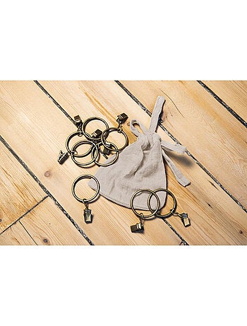 Rideau ajustable + 8 anneaux pince – Gaze de coton – Gaïa