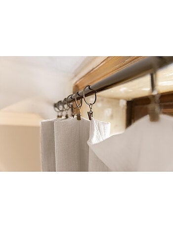 Rideau ajustable + 8 anneaux pince – Gaze de coton – Gaïa
