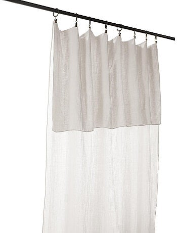 Rideau ajustable + 8 anneaux pince – Gaze de coton – Gaïa