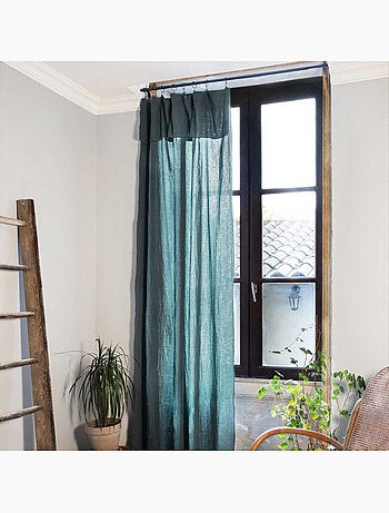 Rideau ajustable + 8 anneaux pince – Gaze de coton – Gaïa