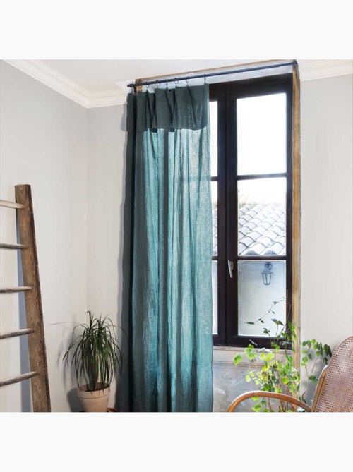 Rideau ajustable + 8 anneaux pince – Gaze de coton – Gaïa - Kiabi