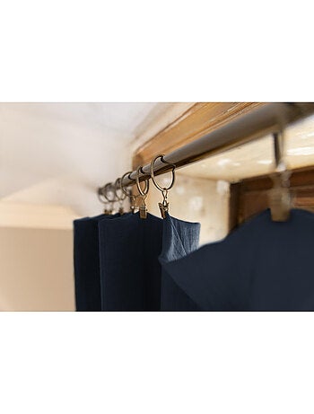 Rideau ajustable + 8 anneaux pince – Gaze de coton – Gaïa