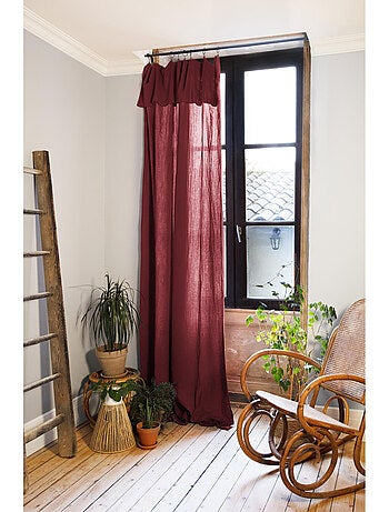 Rideau ajustable + 8 anneaux pince – Gaze de coton – Gaïa