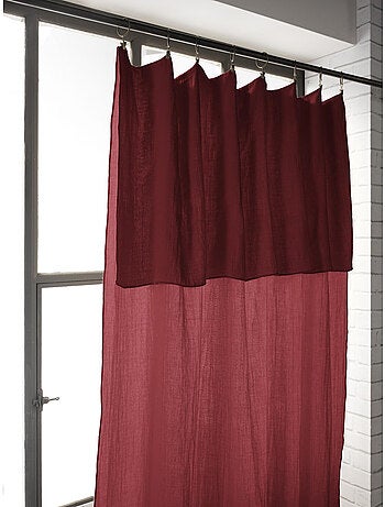 Rideau ajustable + 8 anneaux pince – Gaze de coton – Gaïa