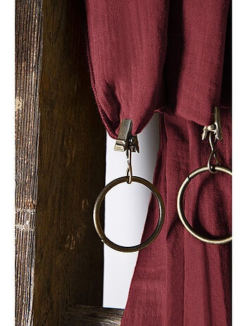 Rideau ajustable + 8 anneaux pince – Gaze de coton – Gaïa