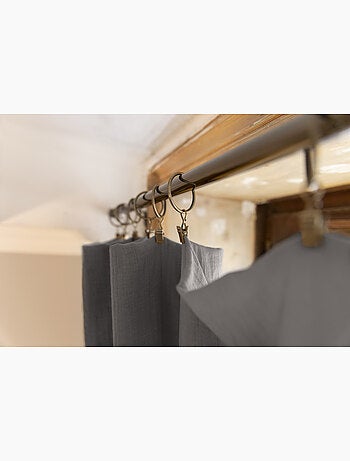 Rideau ajustable + 8 anneaux pince – Gaze de coton – Gaïa