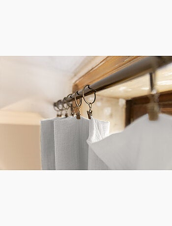 Rideau ajustable + 8 anneaux pince – Gaze de coton – Gaïa