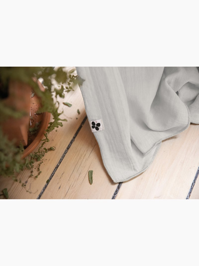 Rideau ajustable + 8 anneaux pince – Gaze de coton – Gaïa Gris - Kiabi