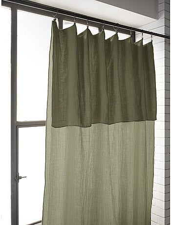 Rideau ajustable + 8 anneaux pince – Gaze de coton – Gaïa