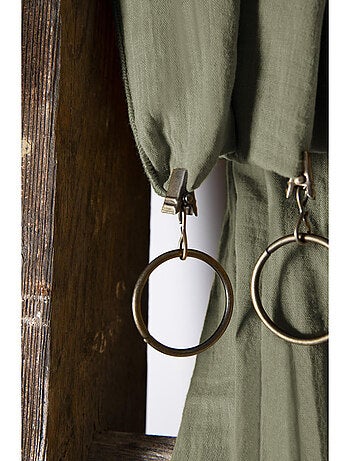 Rideau ajustable + 8 anneaux pince – Gaze de coton – Gaïa