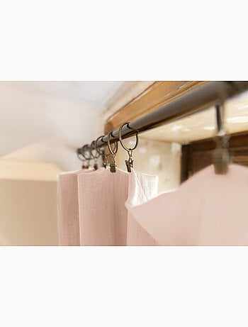 Rideau ajustable + 8 anneaux pince – Gaze de coton – Gaïa