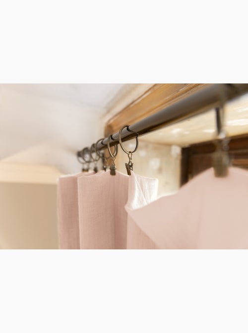 Rideau ajustable + 8 anneaux pince – Gaze de coton – Gaïa - Kiabi