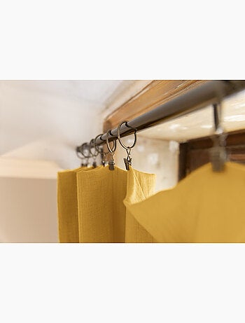 Rideau ajustable + 8 anneaux pince – Gaze de coton – Gaïa