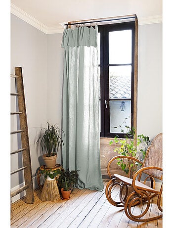 Rideau ajustable + 8 anneaux pince – Gaze de coton – Gaïa