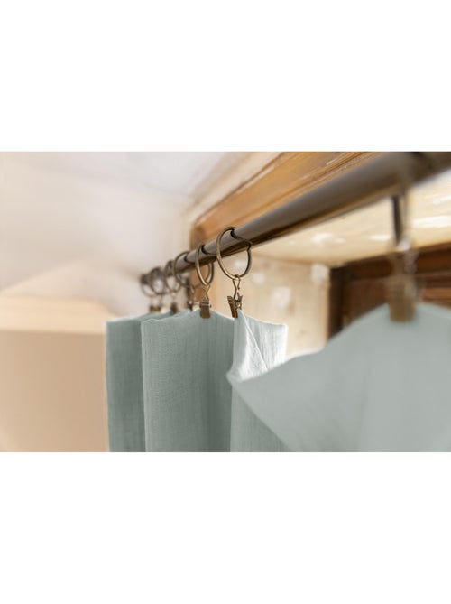 Rideau ajustable + 8 anneaux pince – Gaze de coton – Gaïa - Kiabi