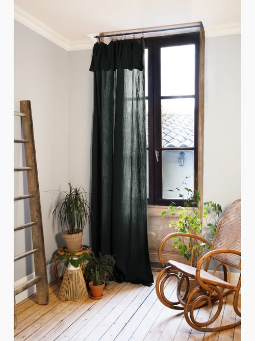 Rideau ajustable + 8 anneaux pince – gaze de coton – gaïa - Kiabi Rideau ajustable + 8 anneaux pince – gaze de coton – gaïa - Kiabi