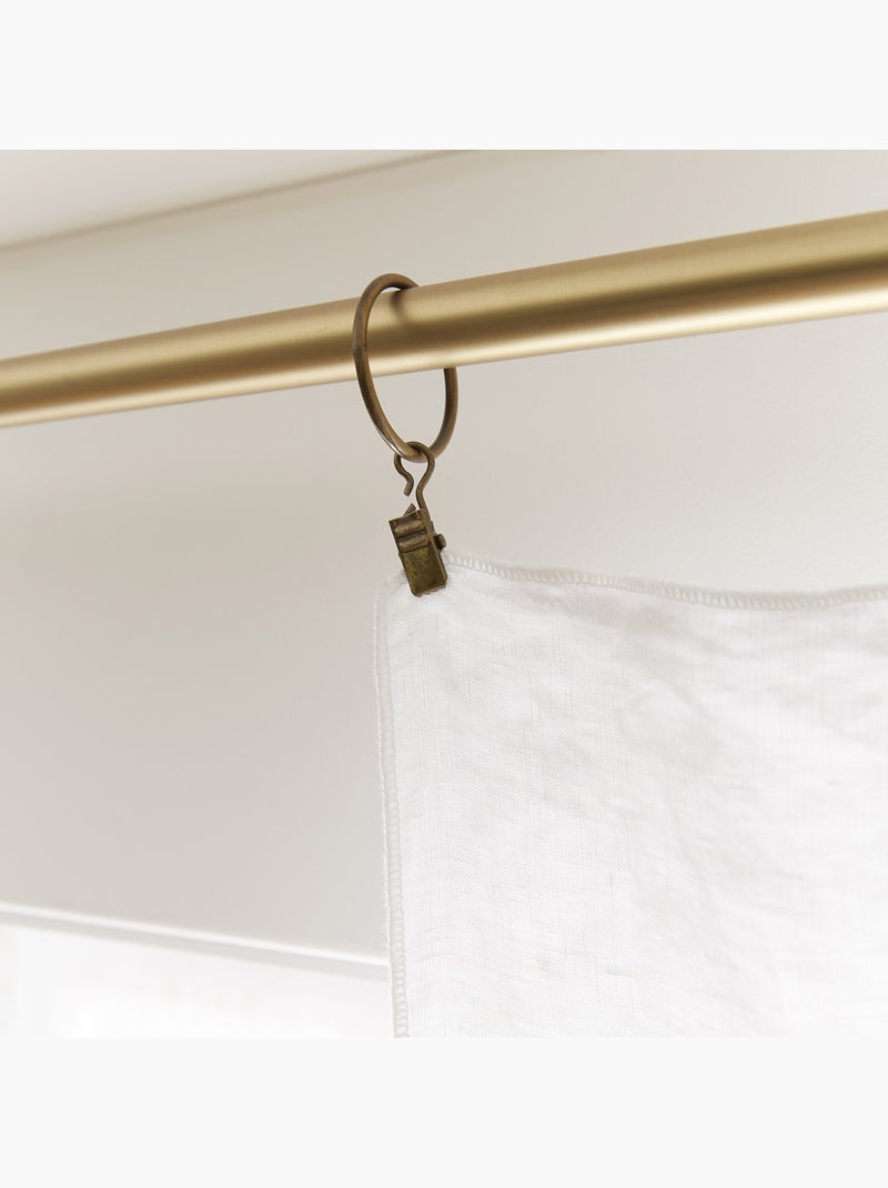 Rideau Ajustable + 8 Anneaux Pince – Lin Lavé Français Luxe - Soline Blanc - Kiabi