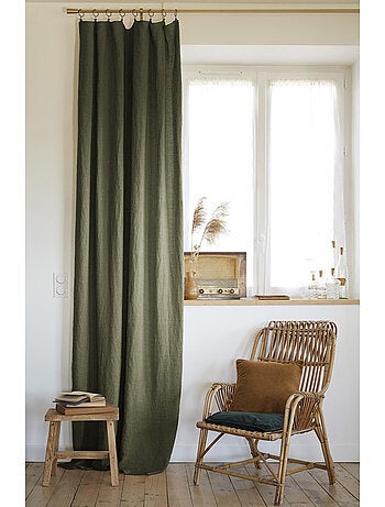 Rideau Ajustable + 8 Anneaux Pince – Lin Lavé Français Luxe - Soline