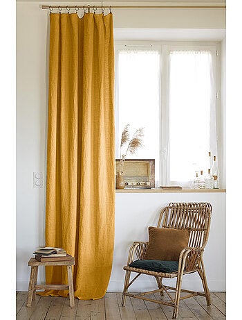 Rideau Ajustable + 8 Anneaux Pince – Lin Lavé Français Luxe - Soline