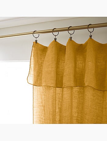 Rideau Ajustable + 8 Anneaux Pince – Lin Lavé Français Luxe - Soline