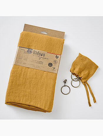 Rideau Ajustable + 8 Anneaux Pince – Lin Lavé Français Luxe - Soline