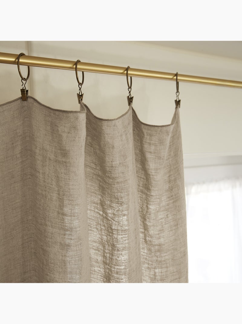 Rideau Ajustable + 8 Anneaux Pince – Lin Lavé Français Luxe - Soline Lin - Kiabi
