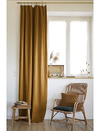 Rideau Ajustable + 8 Anneaux Pince – Lin Lavé Français Luxe - Soline