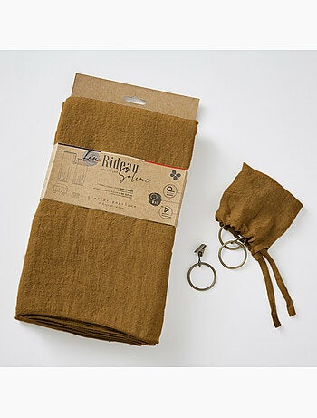 Rideau Ajustable + 8 Anneaux Pince – Lin Lavé Français Luxe - Soline