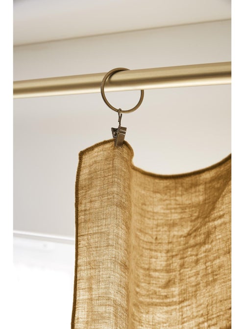 Rideau Ajustable + 8 Anneaux Pince – Lin Lavé Français Luxe - Soline - Kiabi