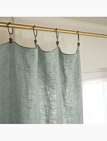 Rideau ajustable + 8 anneaux pince – lin lavé français luxe - soline