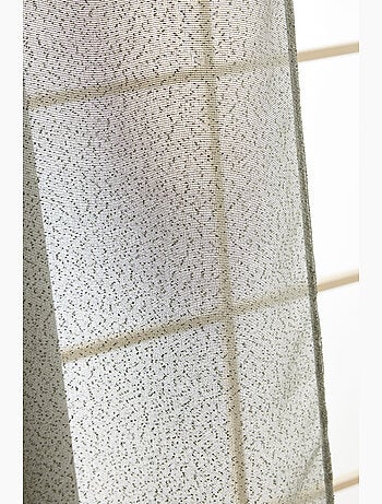 Rideau ajustable + 8 anneaux pince polyester effet bouclette