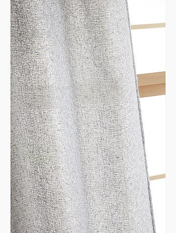 Rideau ajustable + 8 anneaux pince polyester fils teints effet chambray