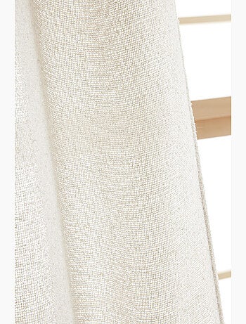 Rideau ajustable + 8 anneaux pince polyester fils teints effet chambray