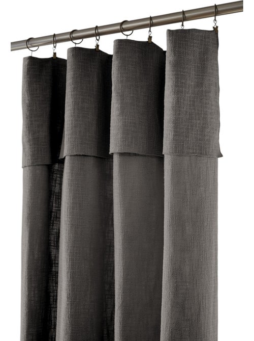 Rideau ajustable + 8 anneaux pince Sixtine - Kiabi