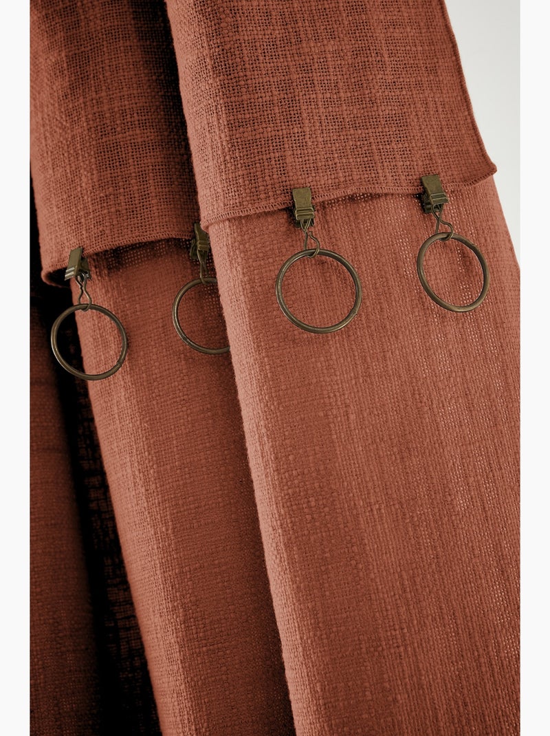 Rideau ajustable + 8 anneaux pince Sixtine Ardoise - Kiabi