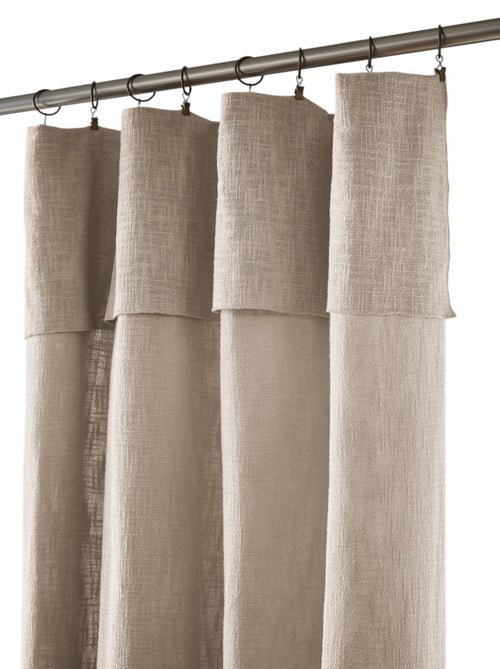 Rideau ajustable + 8 anneaux pince Sixtine - Kiabi