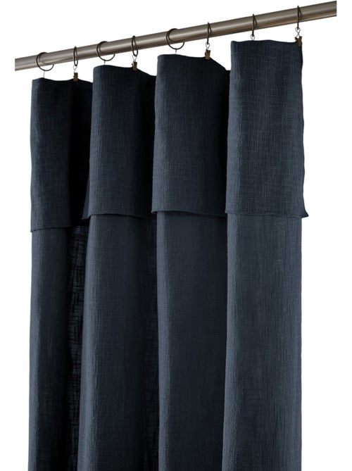 Rideau ajustable + 8 anneaux pince Sixtine - Kiabi