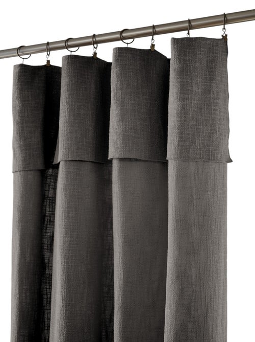 Rideau ajustable + 8 anneaux pince Sixtine - Kiabi